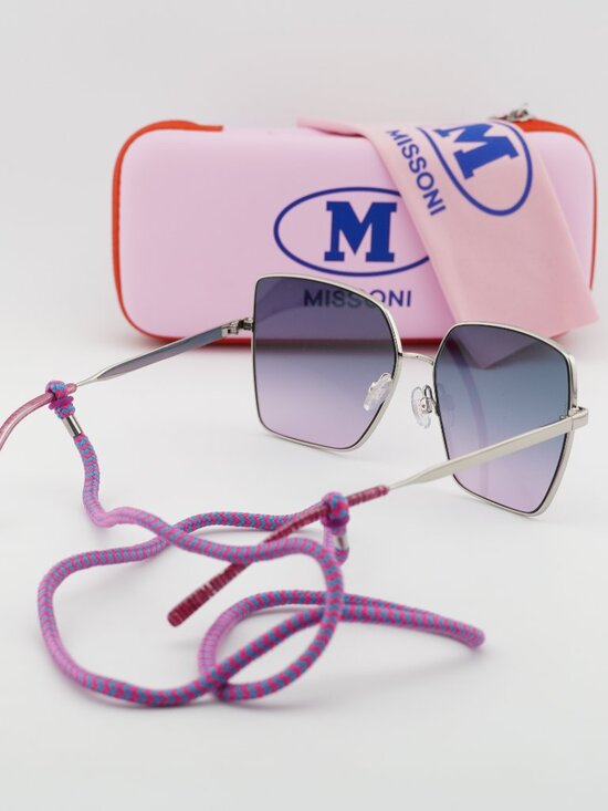 M Missoni MMI 0101/S 0DOH I4 Square Sunglasses - Palladium/Blue main image 6